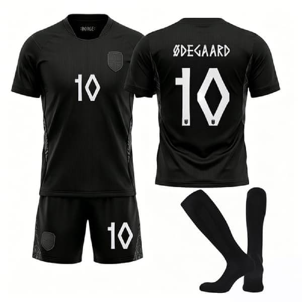 Fotballdrakter for Norge til VM 2026, barn og voksne, bortedrakt nr. 10 Ødegaard 24 No.10 ØDegaard