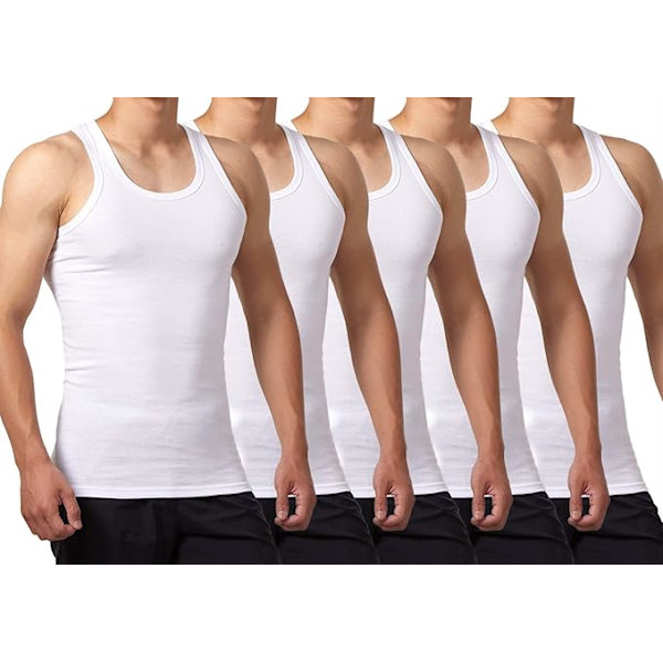 5-pack Herrlinnen 100% Bomull Linne Underkläder (Vit*5 L