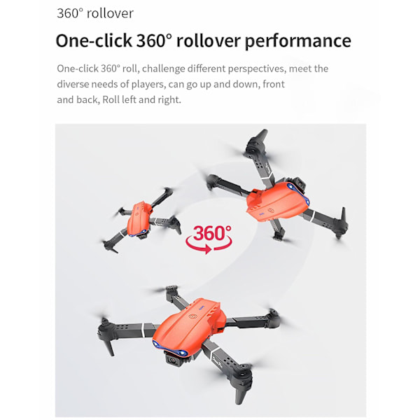 E99pro Drone med Dobbelte Kameraer, Luftfotografering, Quadcopter, Fikseret Højde, Fjernbetjening, Legetøjsfly orange