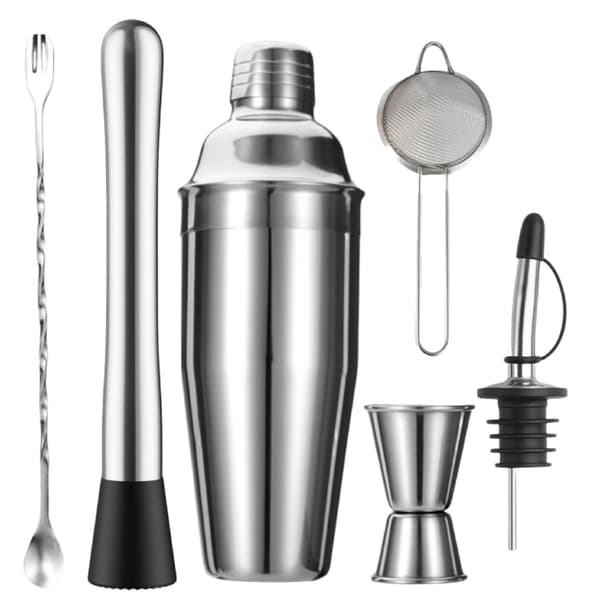cocktailsæt, barsæt, shaker 550ml - Rustfrit stål Sølv 1