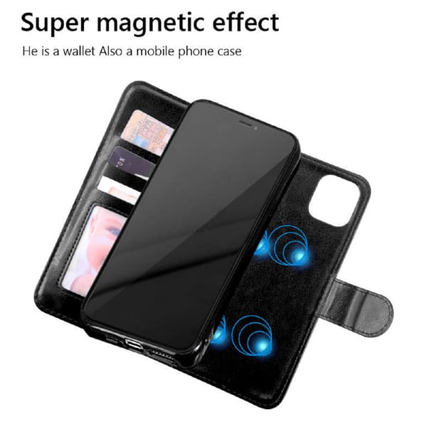 iPhone 13 Mini - Etui / Magnetisk 2-i-1 Pung Etui - Vælg Farve! Sort
