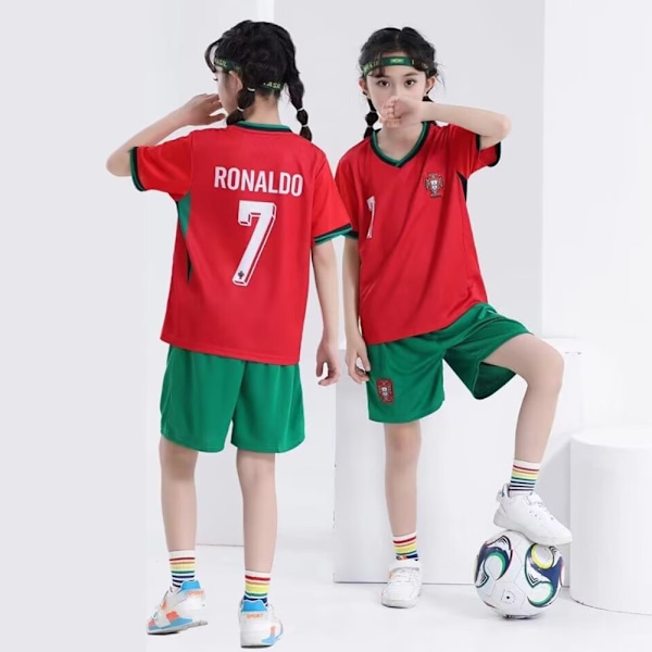 Fotbollskläder set för barn, storlek 7, Ronaldo nummer 10, Messi B B 16 (95-105cm)