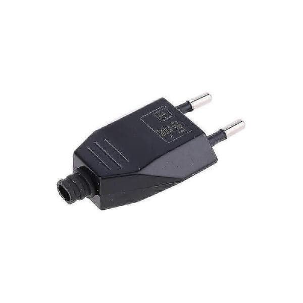 2 stk. tyske europæiske 2-benede stik netværkskabler 2,5A 220V elektrisk stik Black