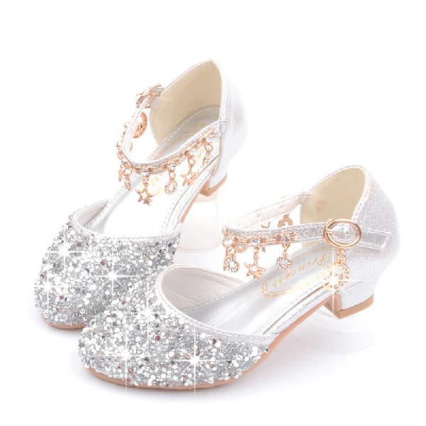 Flickor Paljetter Prinsessa Lågklackade Fest Dansskor Silver 35 Silver Silver 35 Silver