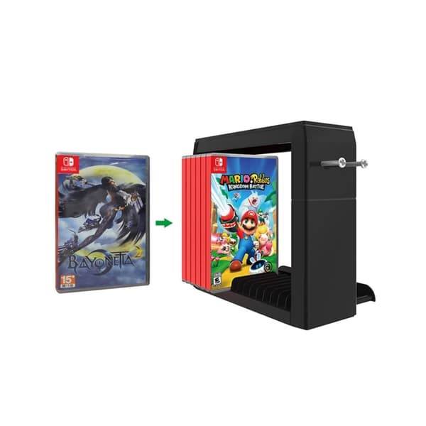 Spelkonsol Gamepad Förvaringstorn Stativ för Nintendo Switch OLED, Svart Black