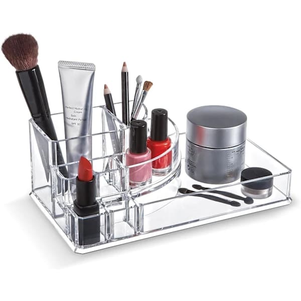 NY-17,5 * 9,4 * 6,5 cm stor sminkväska, polystyren, transparent