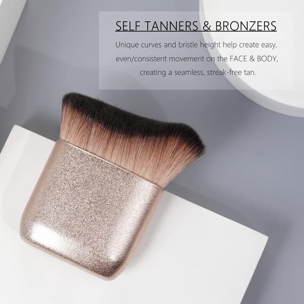 Selvbrunerbørste/kropsmakeupbørste, skab perfekt benmakeup, velegnet til selvbruner kropsmakeup, Kabuki-børste.