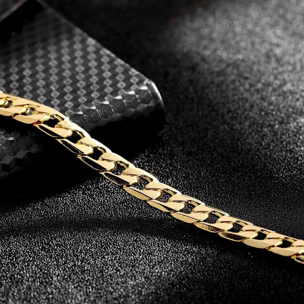 Tungt gullkjede for menn hip hop luksus Gull one size Gold