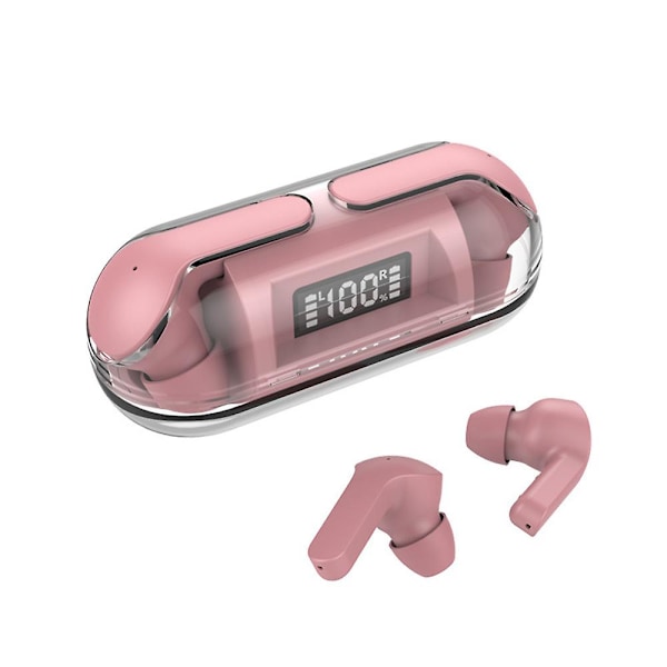 LED Bluetooth-hodetelefoner TWS 5.3 Trådløse hodetelefoner Vanntette pink