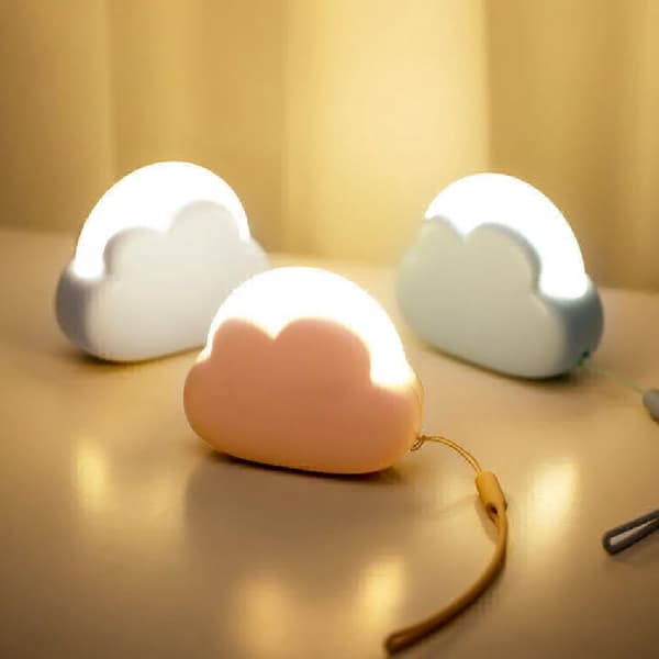 LED nattlys, kun én knapp, bærbart nattlys med håndleddsstropp, oppladbart nattlys for barn med USB-kabel for nattbord, 3-pakning