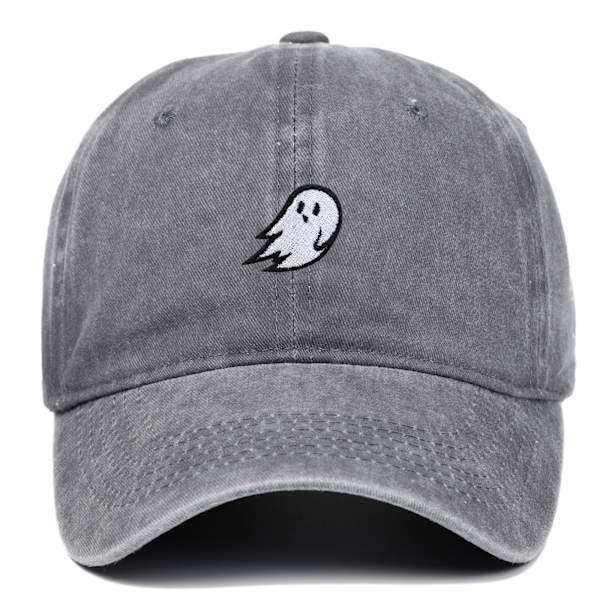 Spøkelsesbrodert denimvasket caps Grey