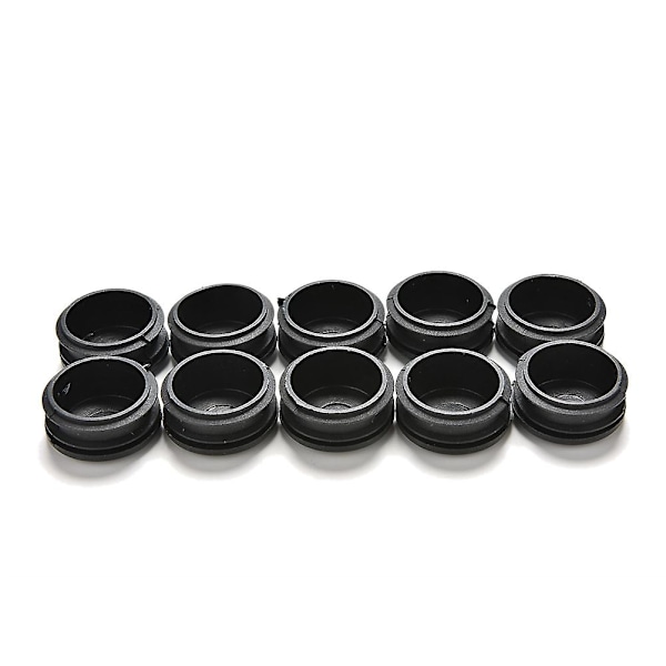 10 st Svarta Plastpluggar Ändlock Insatser Pluggar Proppar för Runda Rör Hfmqv 35mm