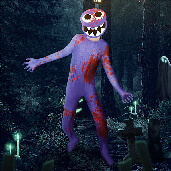 Halloween Rainbowfriends Børnekostume til Børn Roblox Lilla Jumpsuit 130