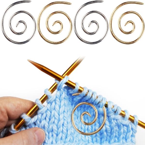 4 stycken spiralstickor för handarbete (silver + guld)