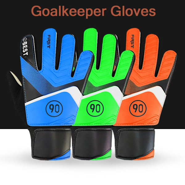 1 par barnehåndballer for fotballmålmenn Anti-kollisjon latex PU fotball Håndbeskyttelse hansker Blå Blue 5