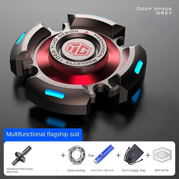 Stressreducerande Fidget Spinner Legering Ljus Hand Gyroskop Stressleksaker R188 Tyst Lager Man Jul Gyro Vuxen