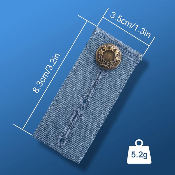 4 stk. 8,5x3,5 cm bukseudvidere til graviditet mænd kvinder jeans (4 farver)