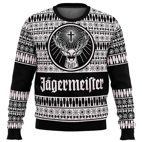 Jagermeister Grim Jultrøje Juletrøje gave Julemanden pullover mænd 3D Sweatshirt og top efterår og vinter tøj XXXXL 1