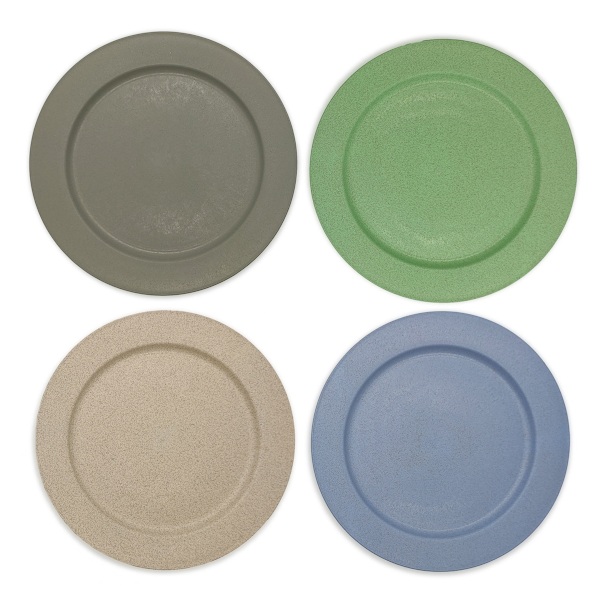 4 store 25 cm plasttallerkener, tåler opvaskemaskine, genanvendelige, tåler mikroovn