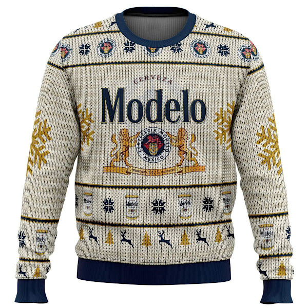 Modelo Stygg Julgenser Pullover Menn 3D Genseroppå L Modelo Off-white