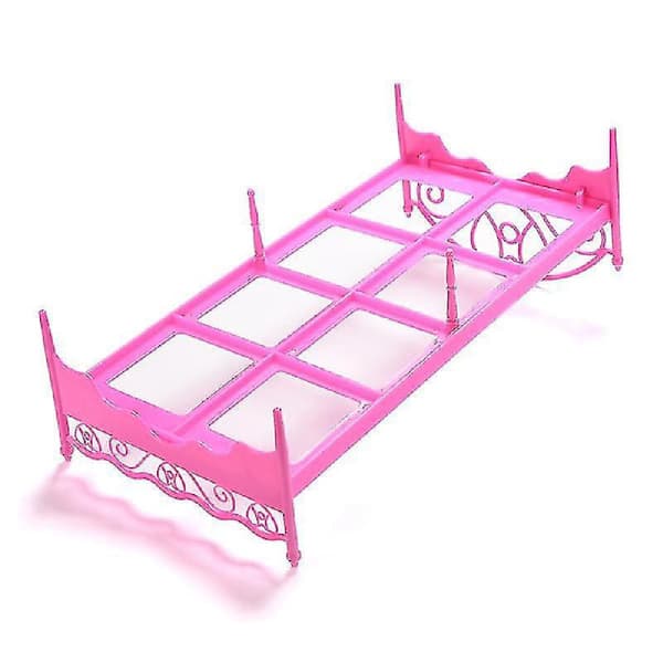 1 set enkelsäng för Barbie dockhusmöbler & kuddfärg slumpmässig