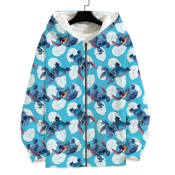 Stitch Hoodies Genser med Glidelås Jakke Topp Yttertøy Fans Gave Hjemkomst 3D A8 4XL