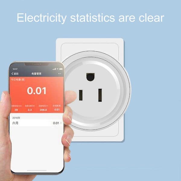 Smart Socket Elstatistik Fjärrkontroll Mini Intelligent WiFi-uttag Trådlös Timerbrytare