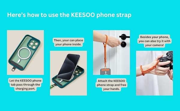 1-pakke håndledds anti-tyveri telefonholder, telefonstropp, smarttelefon sikkerhetsstropp, belteklips E