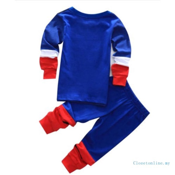 Pojkar Långärmad Byxa 2-delad Outfit Marvel Iron Man Dräkt Captain 2 Captain 2 90