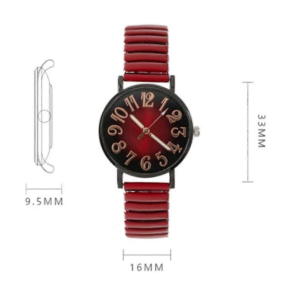 Dam Casual Klocka Rund Urtavla Elastisk Rem Kvarts Urverk Dam Flickor Studenter Digital Armbandsur Blue