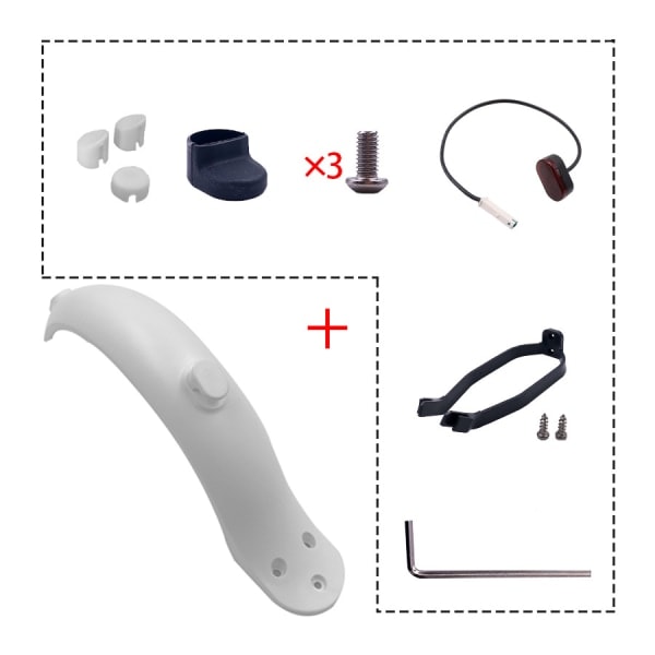 Bakskjermsett for Xiaomi 1S/M365 elektrisk scooter, svart s