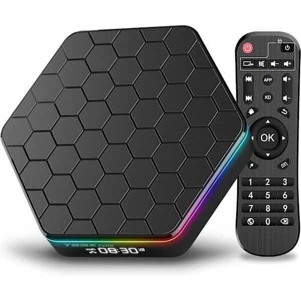 Android TV Box 12.0, 4GB RAM 64GB ROM, 6K TV Box Android 4K Wi-Fi 6, T95Z Plus Android Box 6K HDR10+ H618 Quad-core CPU 2.4G/5G Wi-Fi Bluetooth EU s