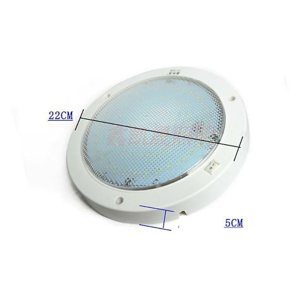 12V Taklampe RV Marine DC LED-lamper 9W Rund Struktur med Bryter
