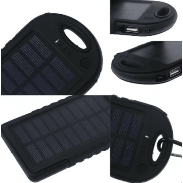 Varavirtalähde aurinkokennoilla 5000mAh & LED-valaisin Gul