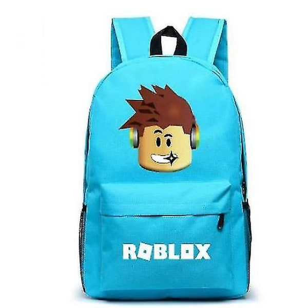 Ny Roblox Rygsæk Børn Skoletaske Studenter Bogtaske Rejsetaske Gave Light blue