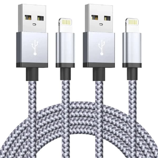 2-pack ultralång snabbladdande USB-kabel för iPhone 14 8 7 Plus 13 12 11 Pro Max XS XR 3A USB-laddare datakabel flätad kabel 2st 2ST 3m 2PCS