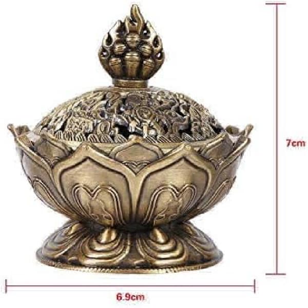 Røgelsesholder, røgelsesbrænder - 2 farver Lotus røgelse røgelseskegle aromabrænderholder (bronze)