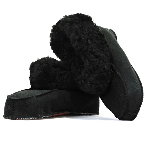 Äkta fårskinns tofflor för kvinnor & män Svart Svart - 36/37 Black