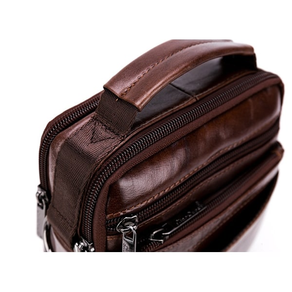 Miesten nahkainen olkalaukku Messenger Satchel Crossbody käsilaukku Brown