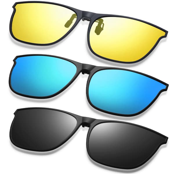 3 par store polariserende clip-on solbriller