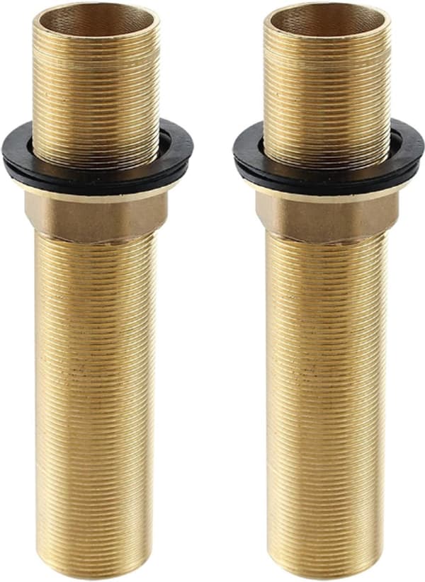 ING Forlænget rørfittings med gevind - 2 stk. - M32 x 150mm - Guld