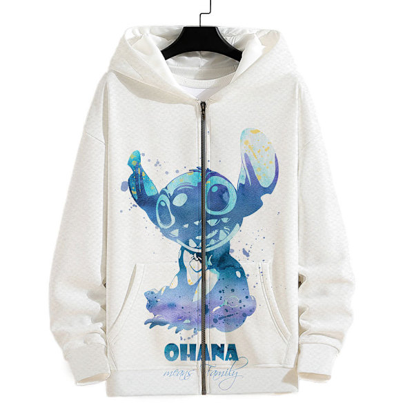 Stitch Hoodies Genser med Glidelås Jakke Topp Yttertøy Fans Gave Hjemkomst 3D A4 S