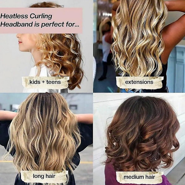 3 STK. Varmefri Hårrulle til Blowout Look, Varmefri Hårcurlers Curling Rod til at Sove i, Overnatning Varmefrie Krøller til Langt Mellemlangt Hår med Ho claret