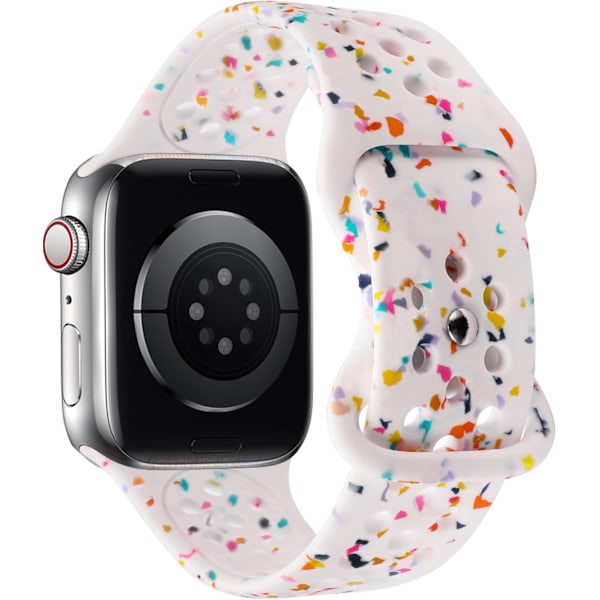 Sportbånd Kompatibel med Apple Watch Bånd Hul 49mm 44mm 45mm 42mm Kvinder Blød Silikon Sportsåndbar Udskiftningsbånd til iWatch hvid s white 42/44/45/49MM