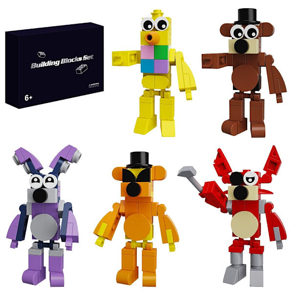 Barn 5-pakning FNAF Five Nights At Freddy's Byggeklosser Actionfigurer Leker