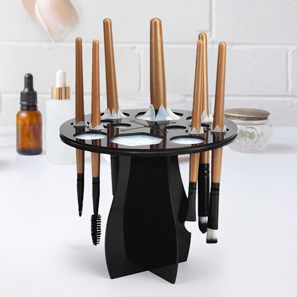 Sminkebørst tørkerack, 14 hull sammenleggbar sminkebørst holder Y