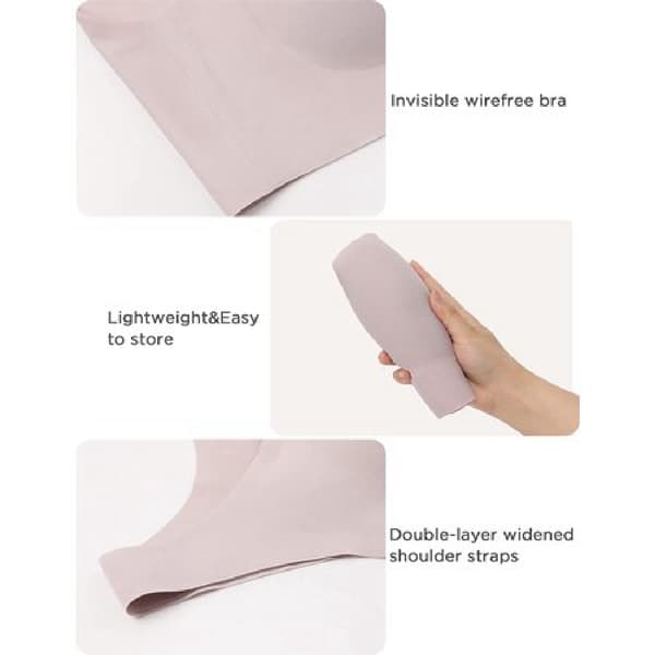 2-pack Magic Trådlös Sömlös BH för Kvinnor, Lätt Slät Pull On Vardags-BH XL