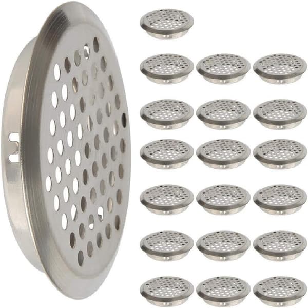20 stk. 53 mm ventilationsrist RUND NET I RUSTFRIT STÅL