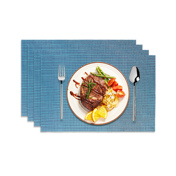 Table Mats Set of 4, Table Placemats Washable Non-slip Heat Insulation Woven Vinyl for Kitchen Dinning Restaurant 45x30cm