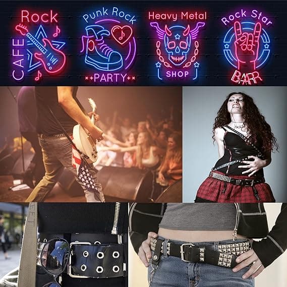 Spiked bælte Punk bælte Y2K Goth bælte til mænd eller kvinder